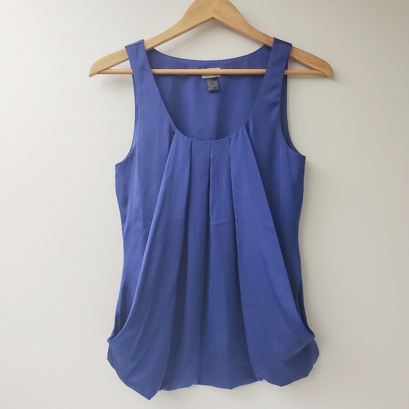 H & M Sleeveless Blue Blouse Size 4 Scoop Neck - Picture 3 of 6